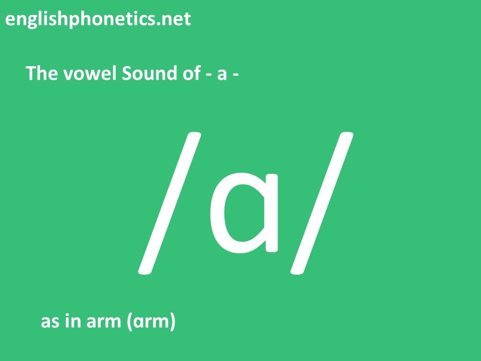 How to pronounce the vowel Sound of a as in arm
