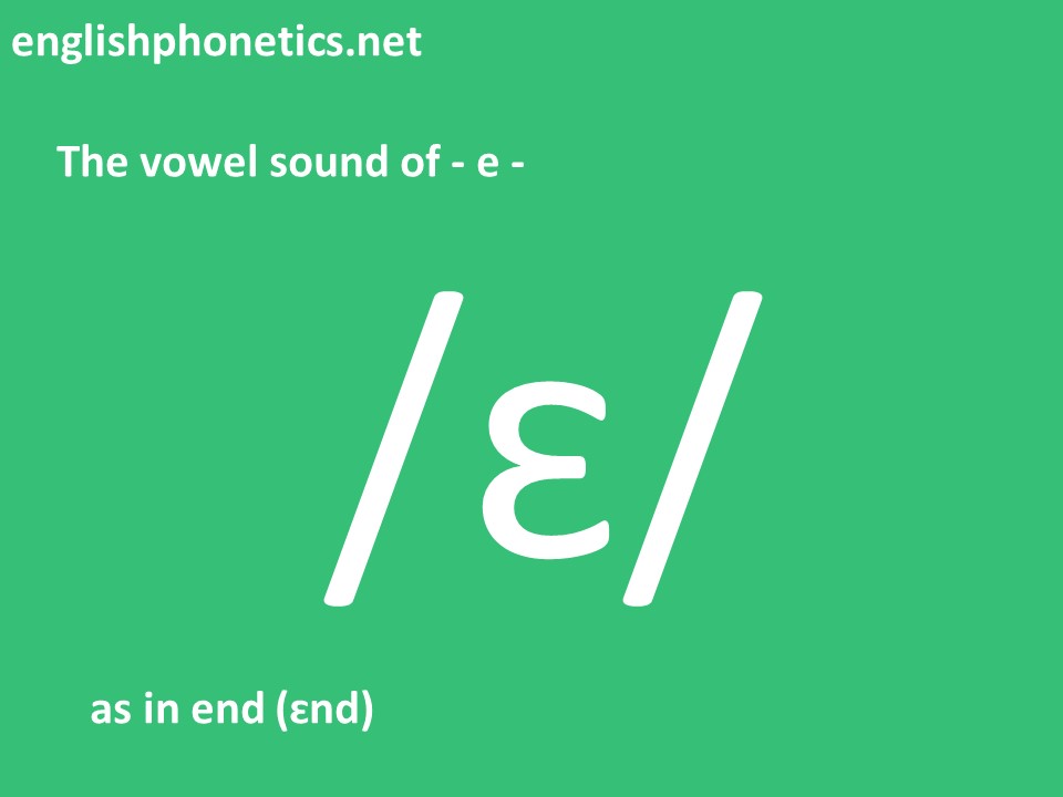 How to pronounce the vowel sound of e as in end