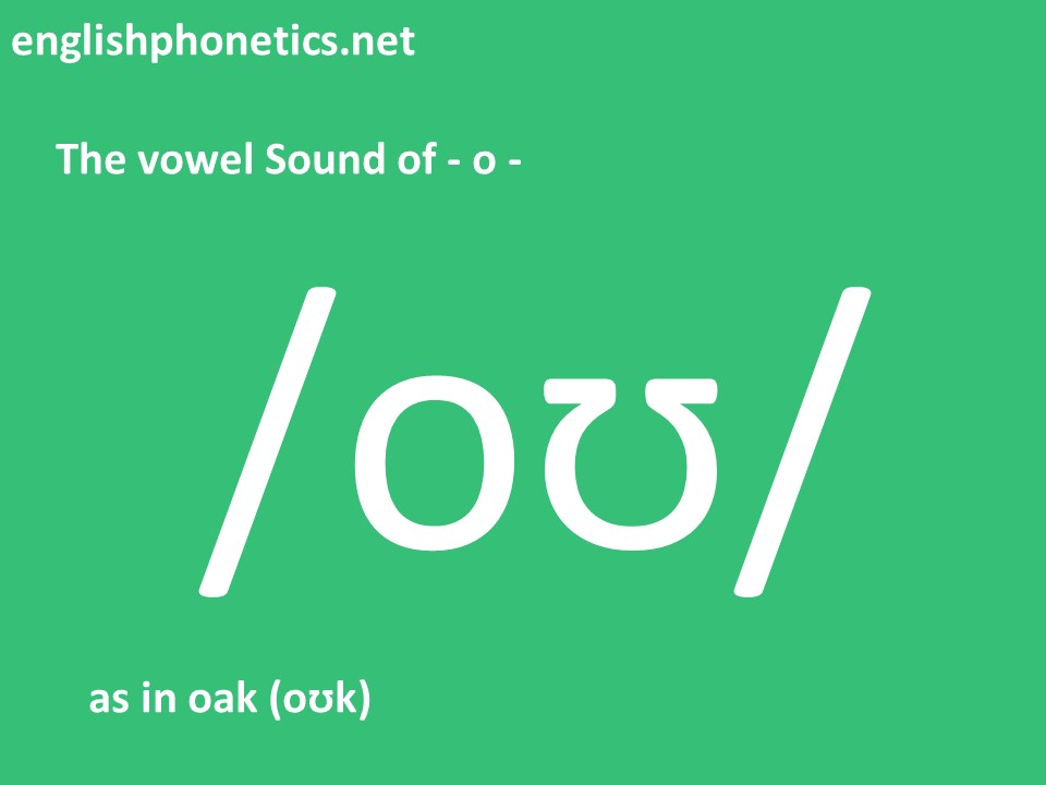 How to pronounce the vowel Sound of o as in oak