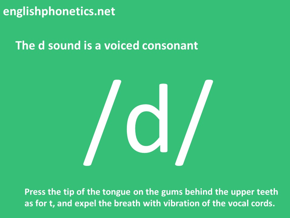 How to pronounce d: is a voiced consonant