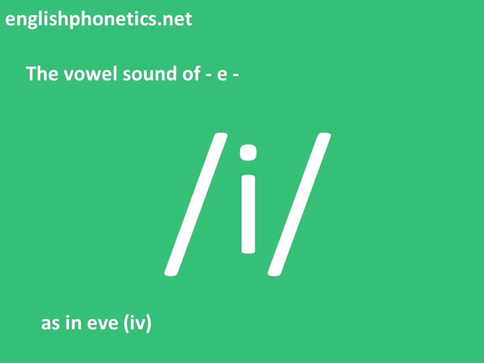 How to pronounce the vowel Sound of e as in eve