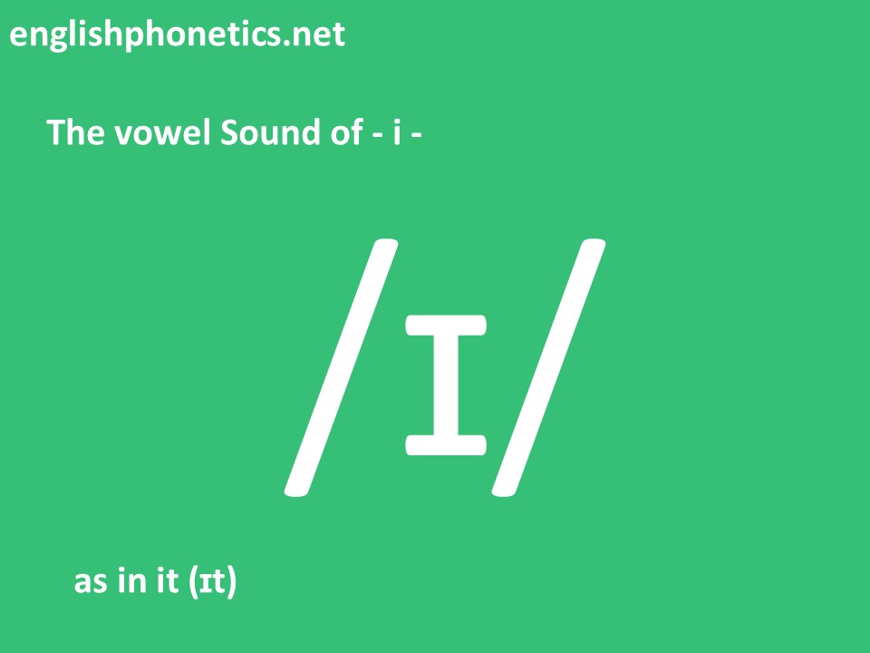 How to pronounce the vowel sound of i as in it