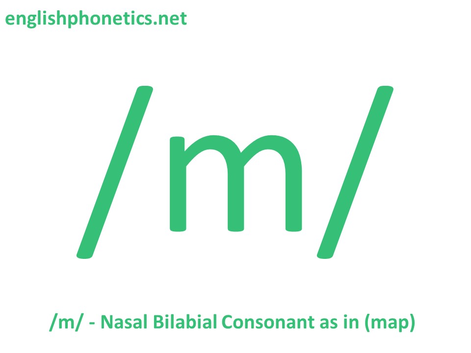 How to pronounce the sound /m/ voiced, bilabial, nasal consonant