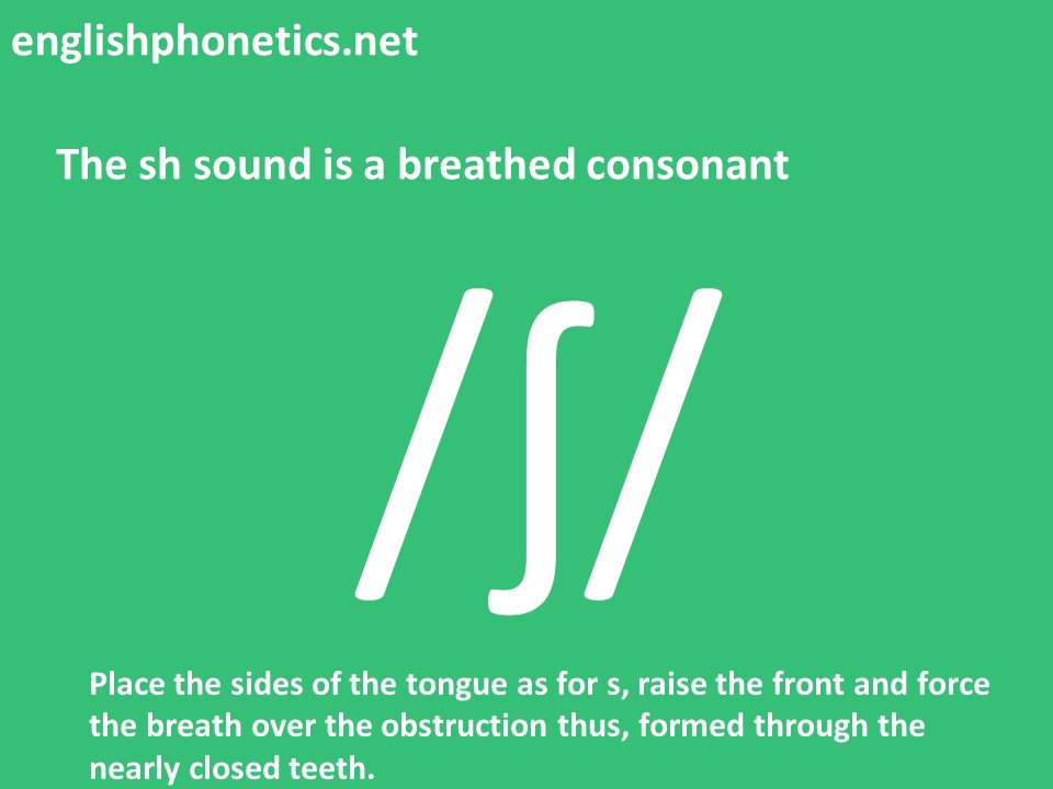 How to pronounce sh: is a breathed consonant