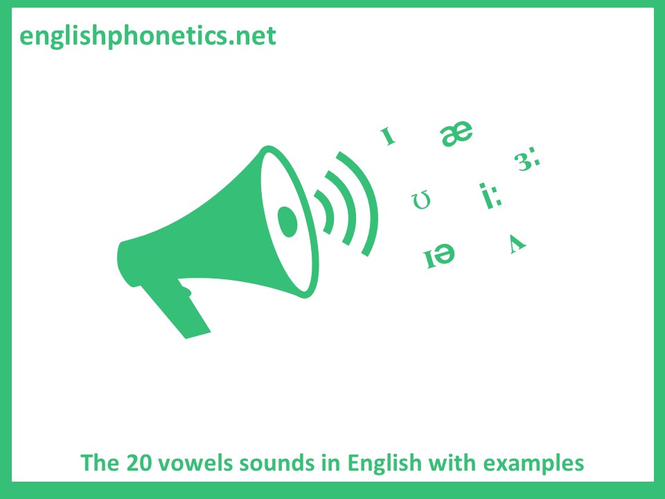 The 20 vowels sounds in English with examples