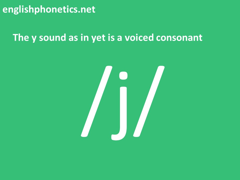 How to pronounce y: as in yet is a voiced consonant