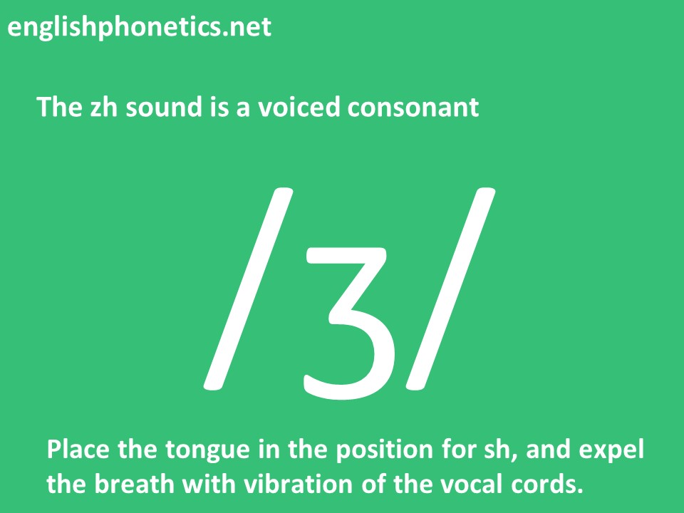 How to pronounce zh: is a voiced consonant