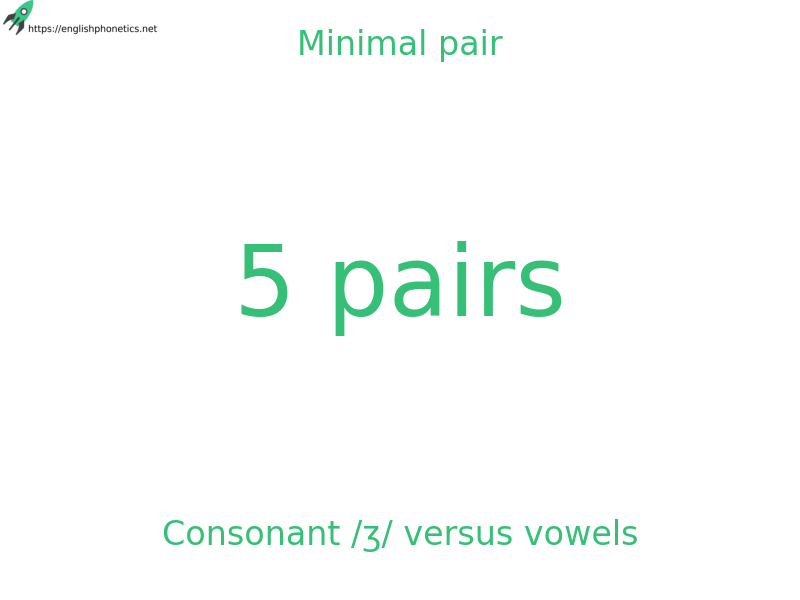 
   Minimal pair: Consonant /ʒ/ versus vowels, 5 pairs
  