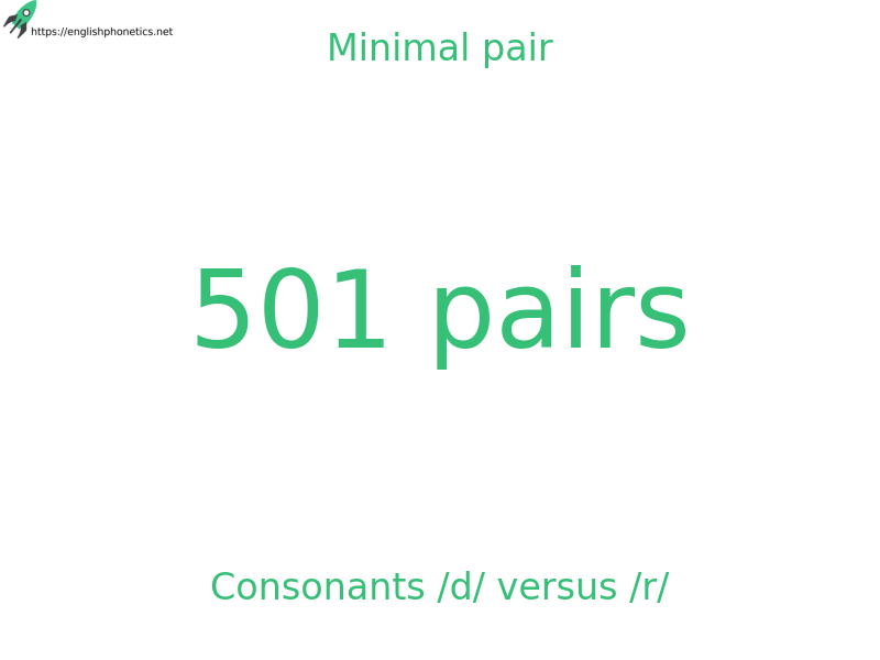 
   Minimal pair: Consonants /d/ versus /r/, 501 pairs
  