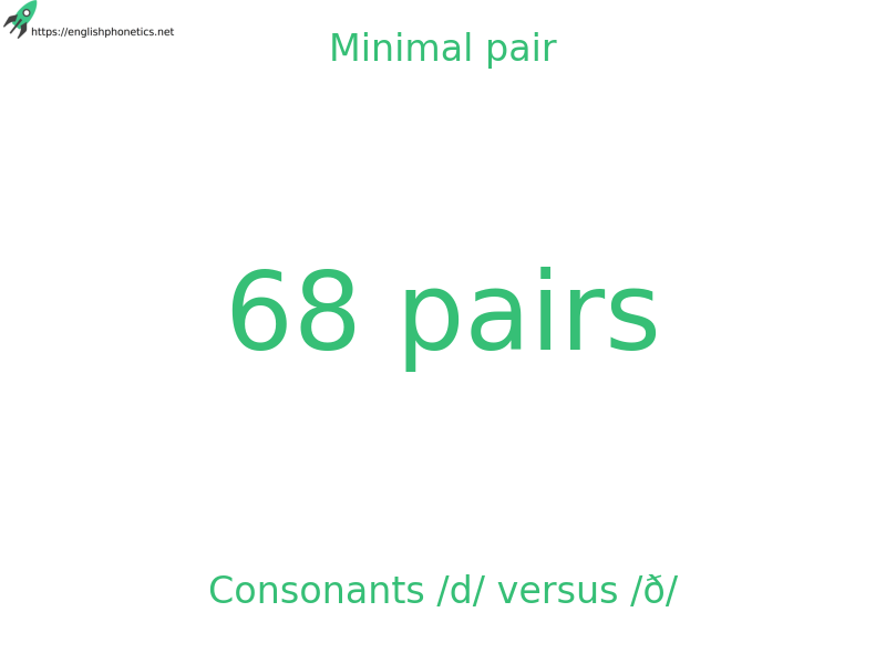 
   Minimal pair: Consonants /d/ versus /ð/, 68 pairs
  