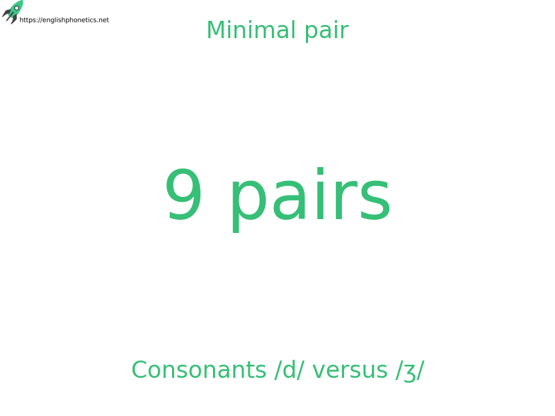 
   Minimal pair: Consonants /d/ versus /ʒ/, 9 pairs
  