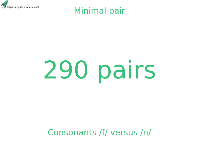 
   Minimal pair: Consonants /f/ versus /n/, 290 pairs
  