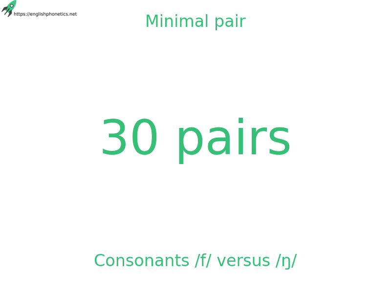 
   Minimal pair: Consonants /f/ versus /ŋ/, 30 pairs
  