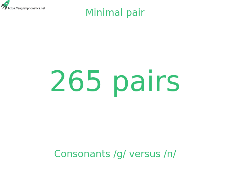 
   Minimal pair: Consonants /g/ versus /n/, 265 pairs
  