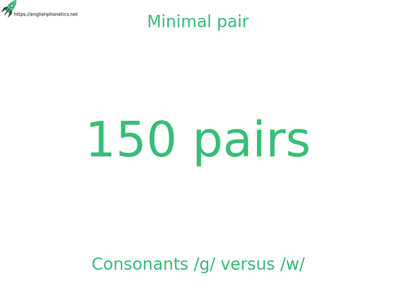 
   Minimal pair: Consonants /g/ versus /w/, 150 pairs
  