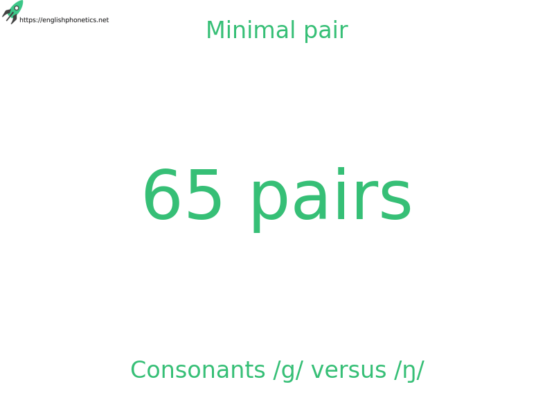 
   Minimal pair: Consonants /g/ versus /ŋ/, 65 pairs
  