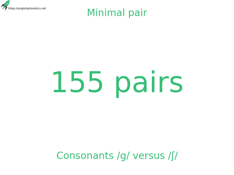 
   Minimal pair: Consonants /g/ versus /ʃ/, 155 pairs
  