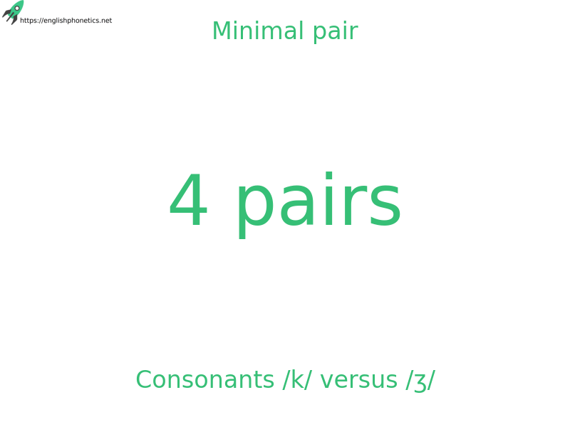 
   Minimal pair: Consonants /k/ versus /ʒ/, 4 pairs
  