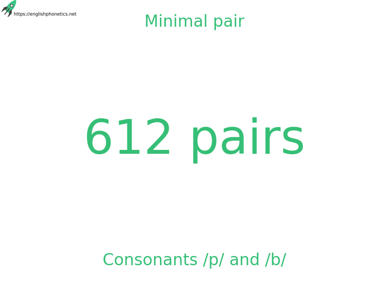 Minimal pair: Consonants /p/ and /b/, 612 pairs