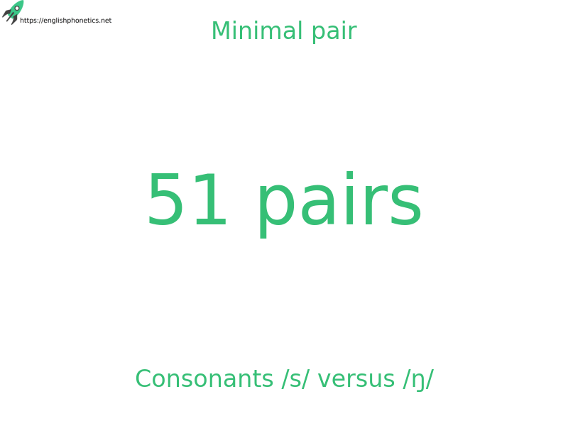 
   Minimal pair: Consonants /s/ versus /ŋ/, 51 pairs
  