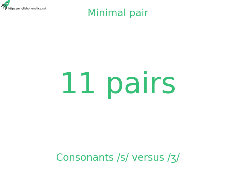 
   Minimal pair: Consonants /s/ versus /ʒ/, 11 pairs
  