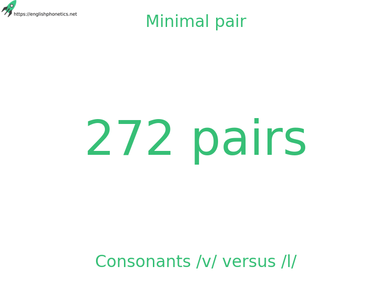 
   Minimal pair: Consonants /v/ versus /l/, 272 pairs
  