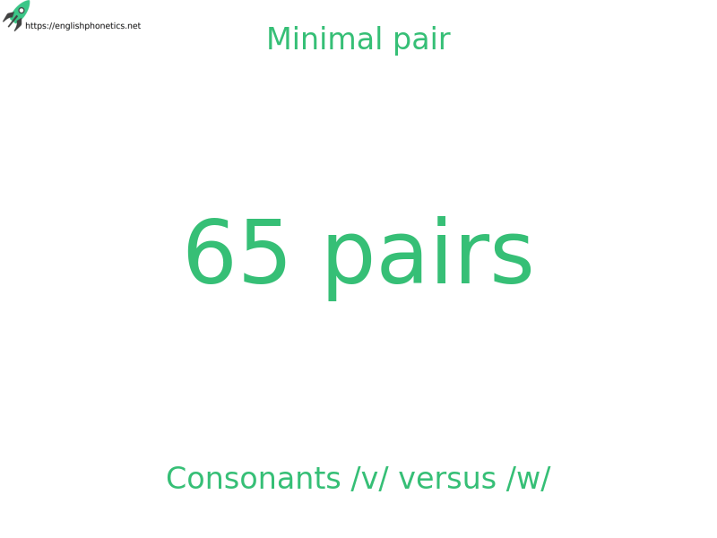 
   Minimal pair: Consonants /v/ versus /w/, 65 pairs
  