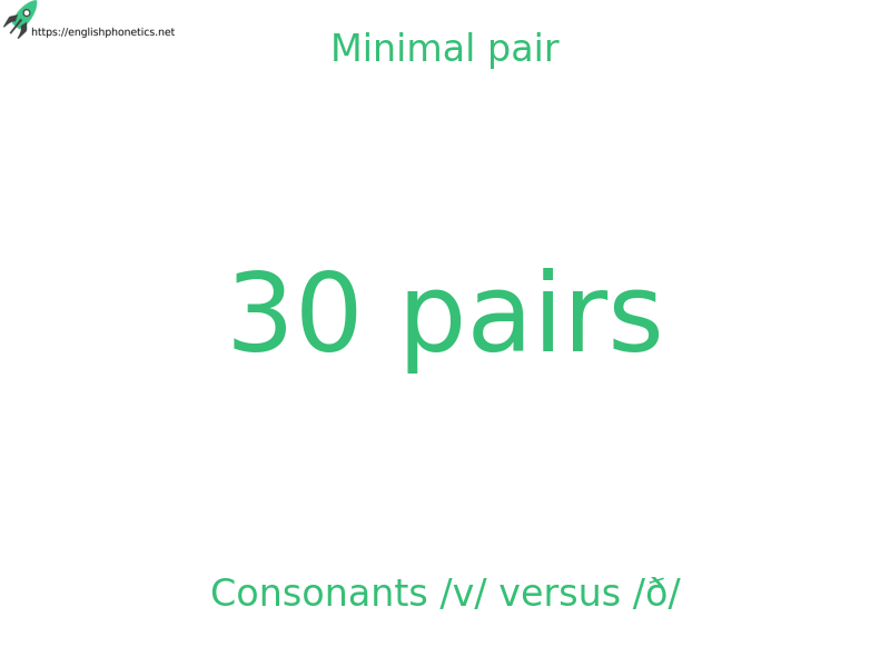 
   Minimal pair: Consonants /v/ versus /ð/, 30 pairs
  