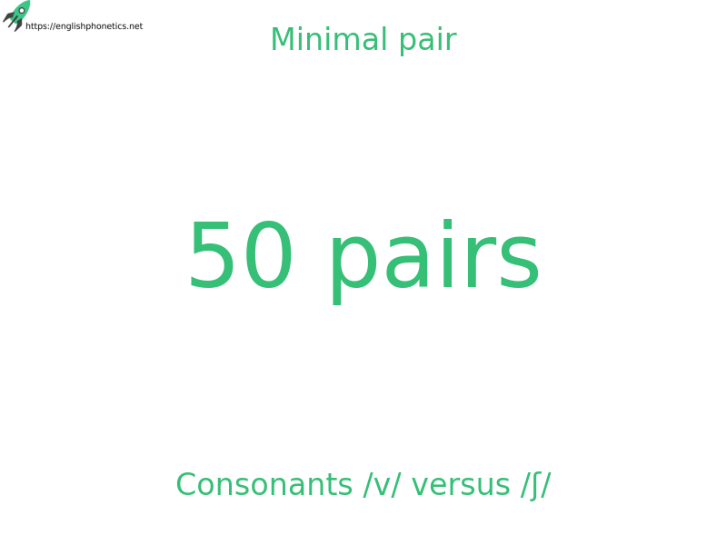 
   Minimal pair: Consonants /v/ versus /ʃ/, 50 pairs
  