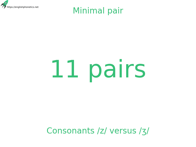 Minimal pair: Consonants /z/ versus /ʒ/, 11 pairs