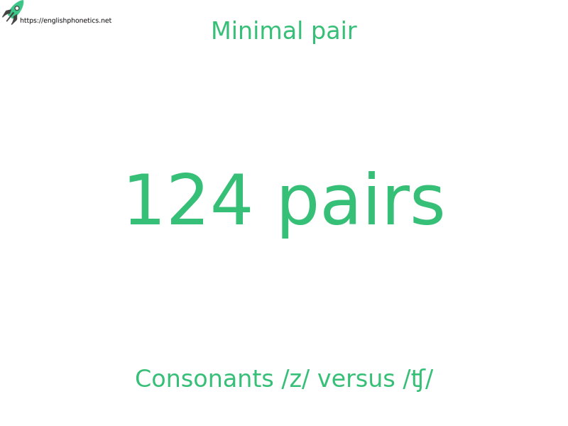 
   Minimal pair: Consonants /z/ versus /ʧ/, 124 pairs
  
