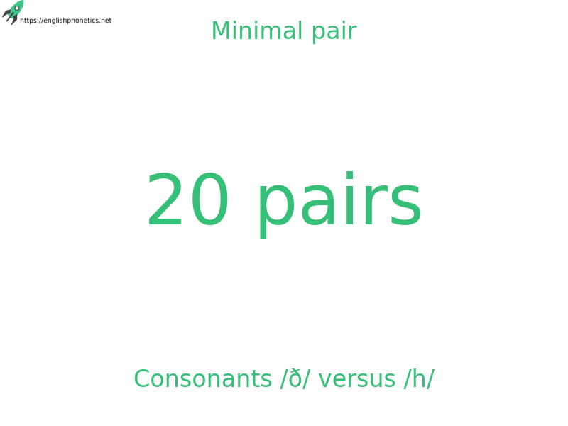 
   Minimal pair: Consonants /ð/ versus /h/, 20 pairs
  