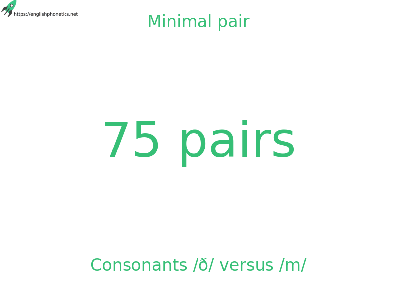 
   Minimal pair: Consonants /ð/ versus /m/, 75 pairs
  