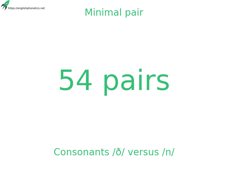 
   Minimal pair: Consonants /ð/ versus /n/, 54 pairs
  