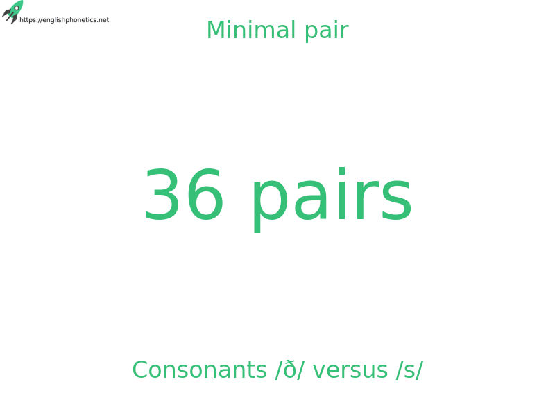
   Minimal pair: Consonants /ð/ versus /s/, 36 pairs
  