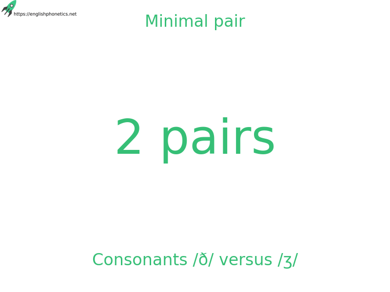 
   Minimal pair: Consonants /ð/ versus /ʒ/, 2 pairs
  