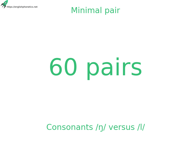 
   Minimal pair: Consonants /ŋ/ versus /l/, 60 pairs
  