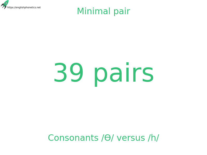
   Minimal pair: Consonants /Ɵ/ versus /h/, 39 pairs
  