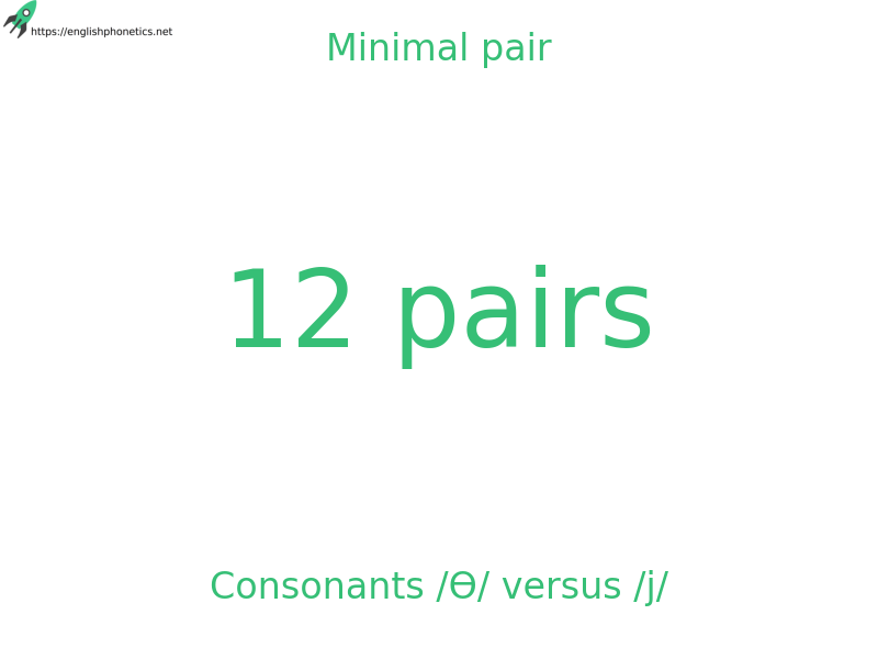 
   Minimal pair: Consonants /Ɵ/ versus /j/, 12 pairs
  