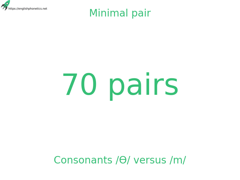 
   Minimal pair: Consonants /Ɵ/ versus /m/, 70 pairs
  
