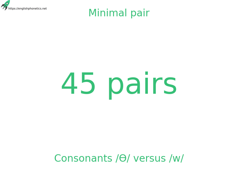 
   Minimal pair: Consonants /Ɵ/ versus /w/, 45 pairs
  