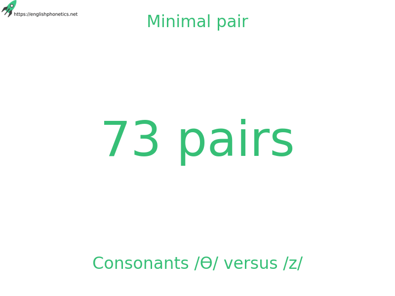
   Minimal pair: Consonants /Ɵ/ versus /z/, 73 pairs
  