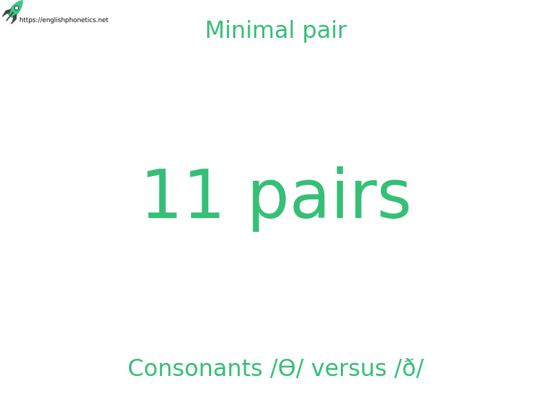 
   Minimal pair: Consonants /Ɵ/ versus /ð/, 11 pairs
  