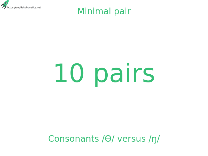 
   Minimal pair: Consonants /Ɵ/ versus /ŋ/, 10 pairs
  