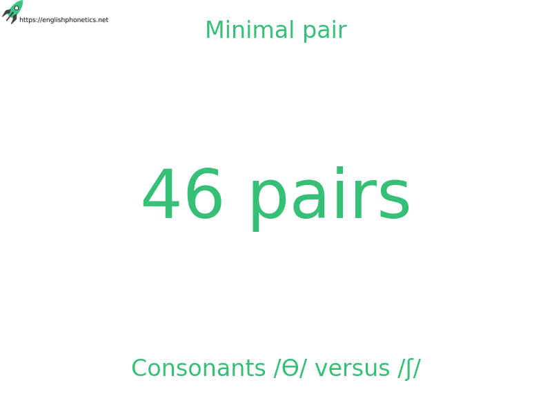 
   Minimal pair: Consonants /Ɵ/ versus /ʃ/, 46 pairs
  