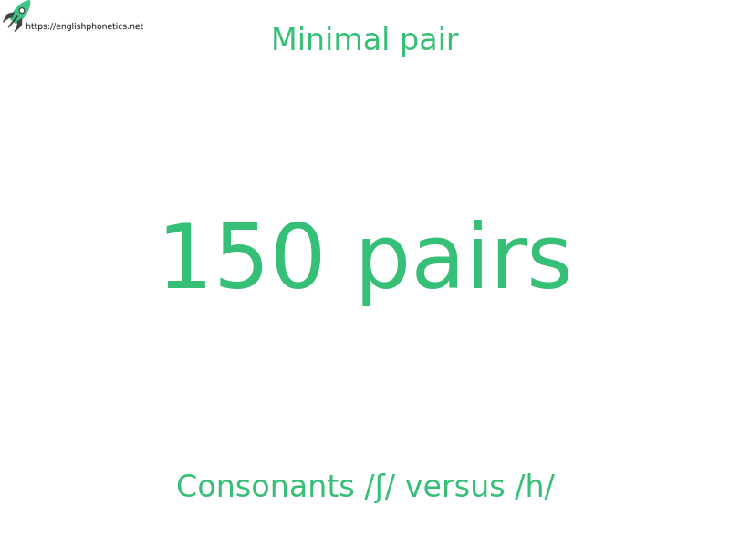 
   Minimal pair: Consonants /ʃ/ versus /h/, 150 pairs
  