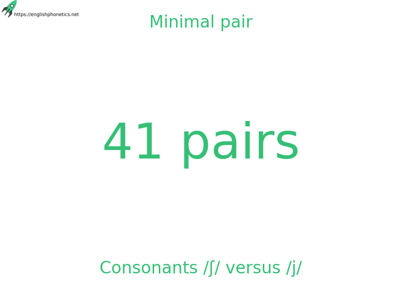 
   Minimal pair: Consonants /ʃ/ versus /j/, 41 pairs
  