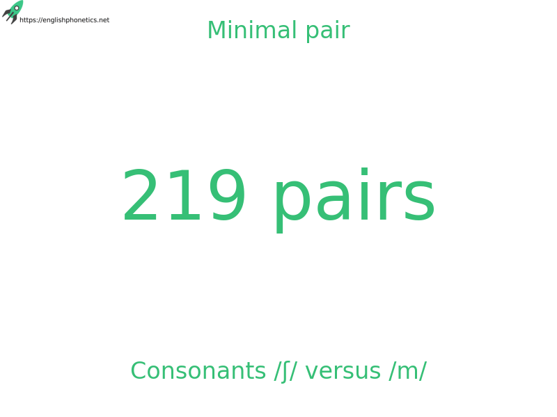 
   Minimal pair: Consonants /ʃ/ versus /m/, 219 pairs
  