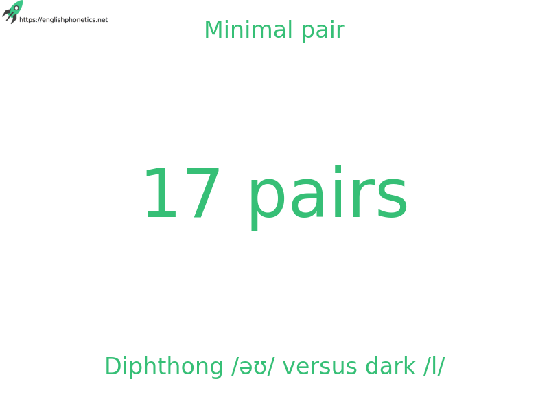 
   Minimal pair: Diphthong /əʊ/ versus dark /l/, 17 pairs
  