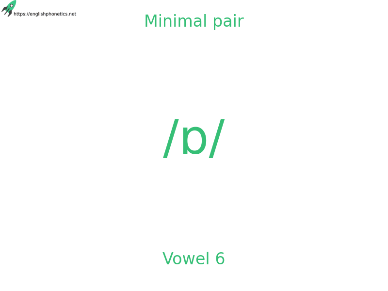 
   Minimal pair: Vowel 6, /ɒ/, versus null, 46 pairs
  